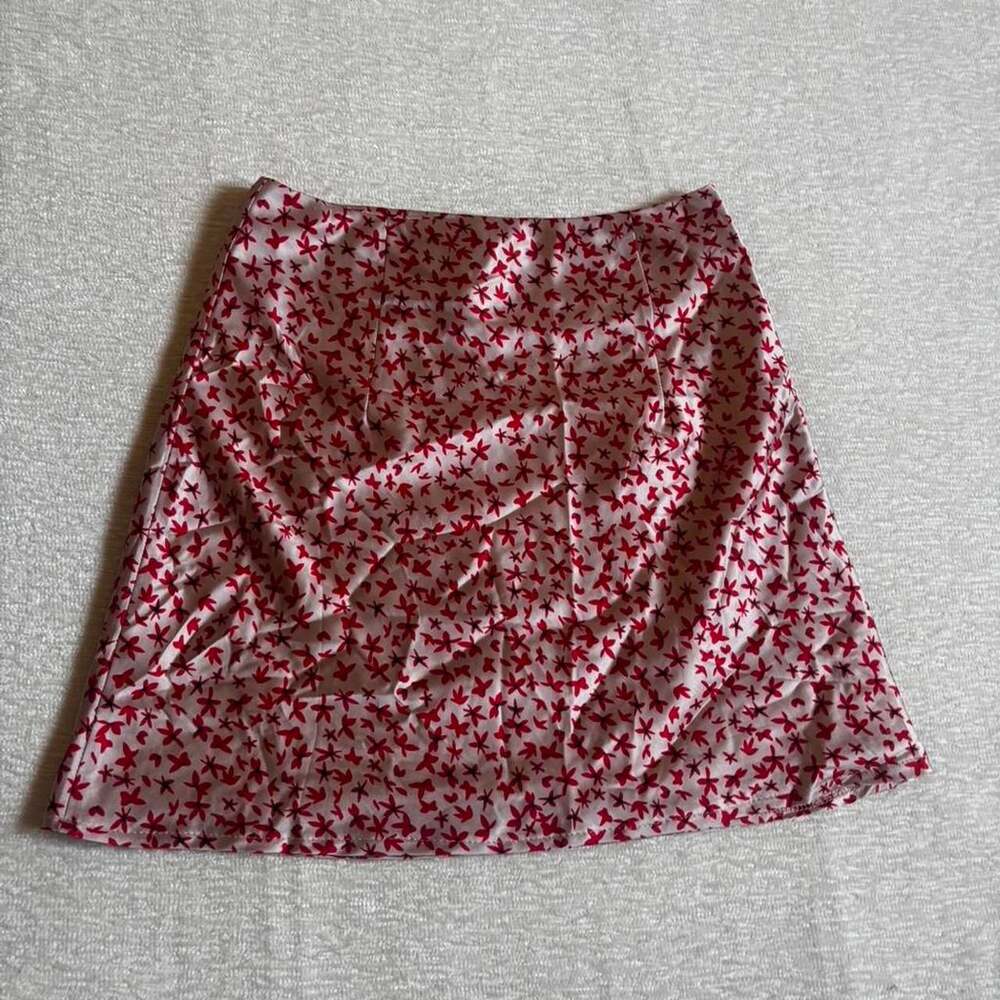 Princess Polly Red Floral Satin Mini Skirt